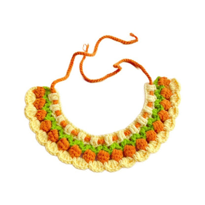 Mokka - Sunflower Crochet Tie-On Cat Collar
