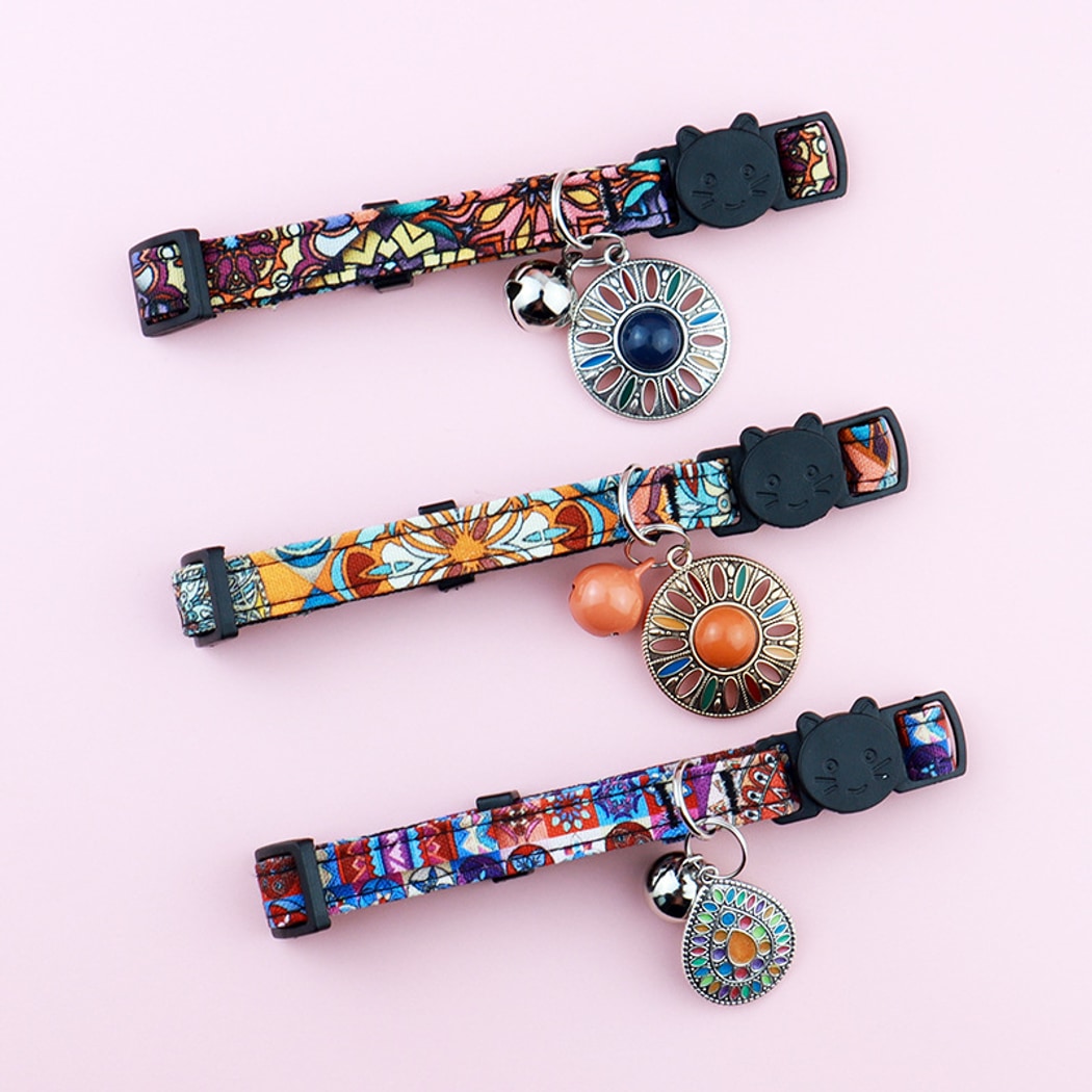 Mokka - Retro Bohemian Style Print Cat Collar