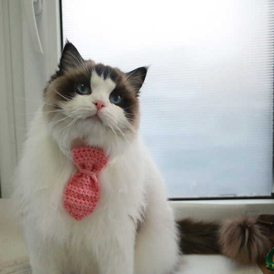 Mokka - Crochet Cat Necktie – Soft & Charming Accessory for Stylish Pets