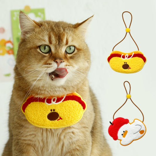 Mokka cartoon bib collar for cats displayed flat on white background