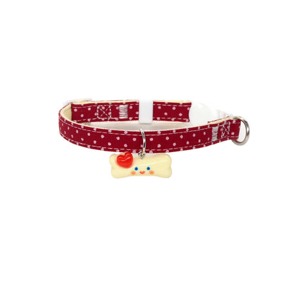 Mokka - Plaid Bone Charm Breakaway Cat Collar