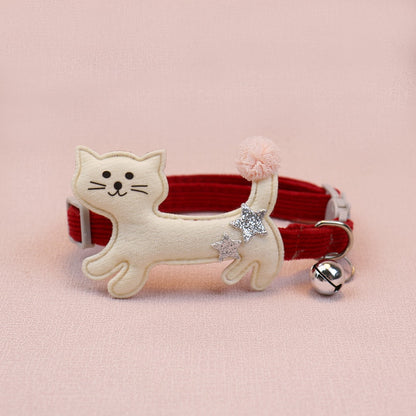 Mokka - Cute Cat Decoration Solid Pet Collar