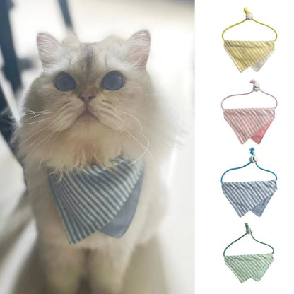 Mokka - Fresh Stripe Panel Bib Pet Neckwear