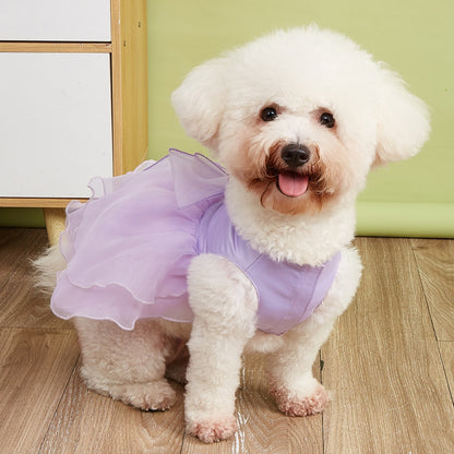 Ozzie - Elegant Layered Bow Detail Pet Formal Dress