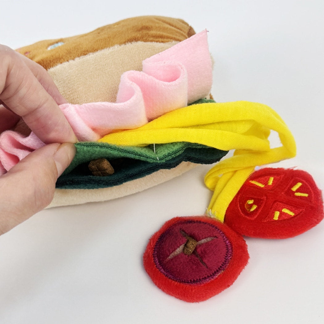 Petkin - Sandwich Shaped Plush Squeaky Dog Toy
