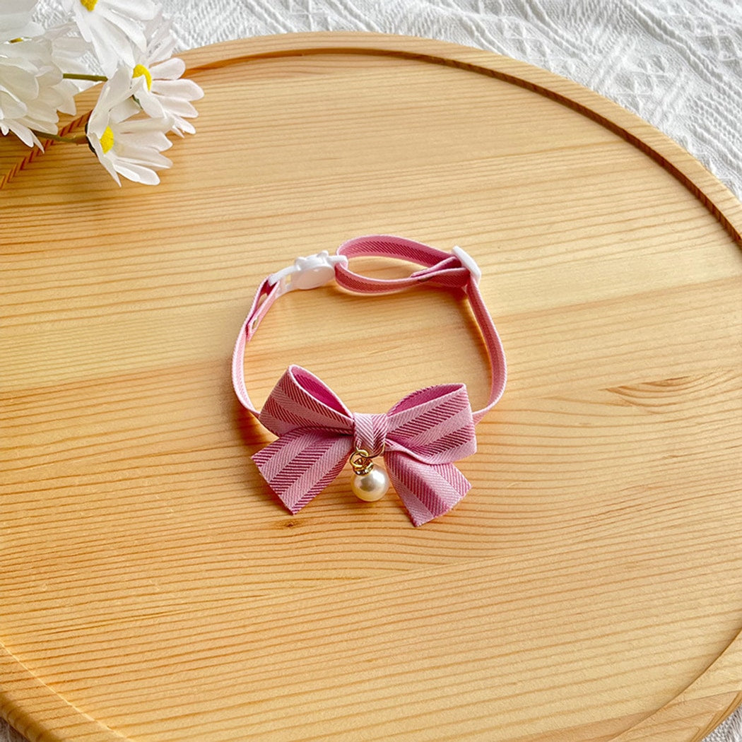 Mokka - Striped Bow Decorative Adjustable Cat Collar