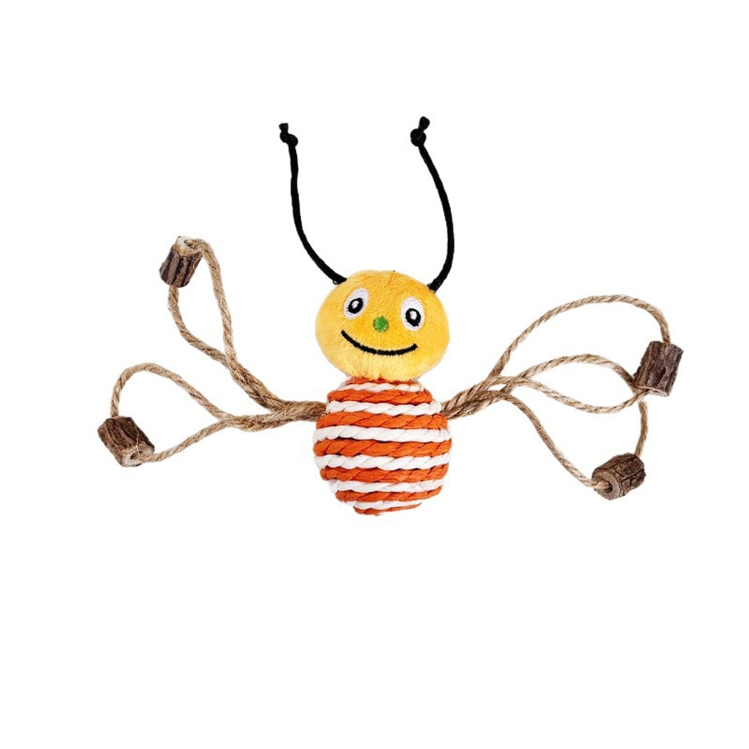 Moo - Striped Bee Shape Plush Cat Toy