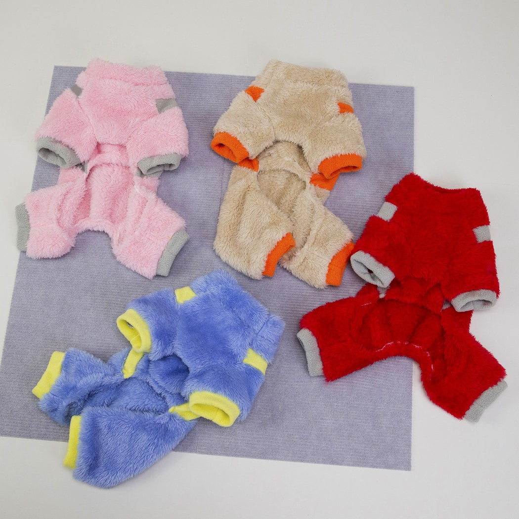 Ozzie - Bear Patch Colorblock Four-Leg Pet Jumpsuit