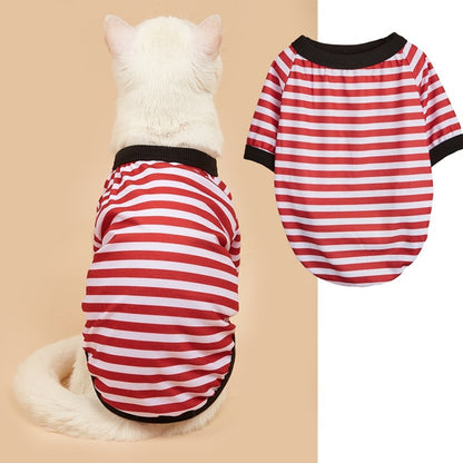Ozzie - Casual Short Sleeve Striped Pet Dog T-Shirt