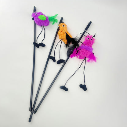 Moo - Feathered Bird Cat Wand – Interactive Teaser Toy for Active Play