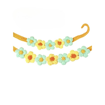 Mokka - Flower Crochet Cat Collar