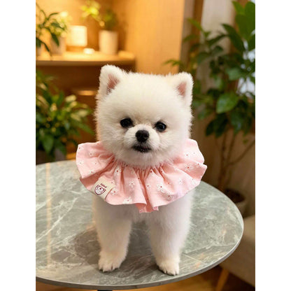 Mokka - Floral Gathered Ruffle Bib Pet Neckwear