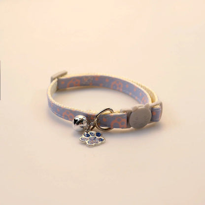 Mokka - Paw Print Bell Breakaway Cat Collar