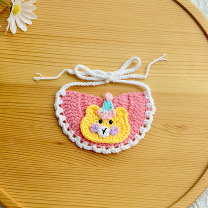 Mokka - Bear Pattern Embroidered Pet Bib