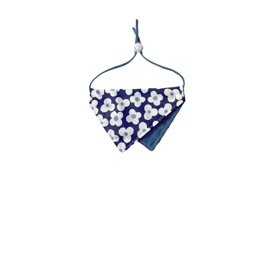 Mokka - Daisy Pattern Panel Bandana Pet Neckwear