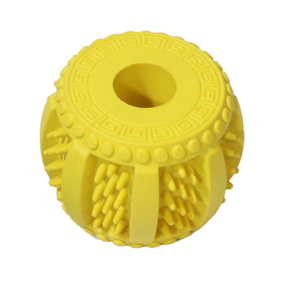 Petkin dog chew toy with twisted rope and rubber ball in the middle