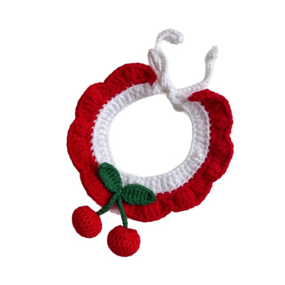 Mokka - Cherry Tie Crochet Cat Collar