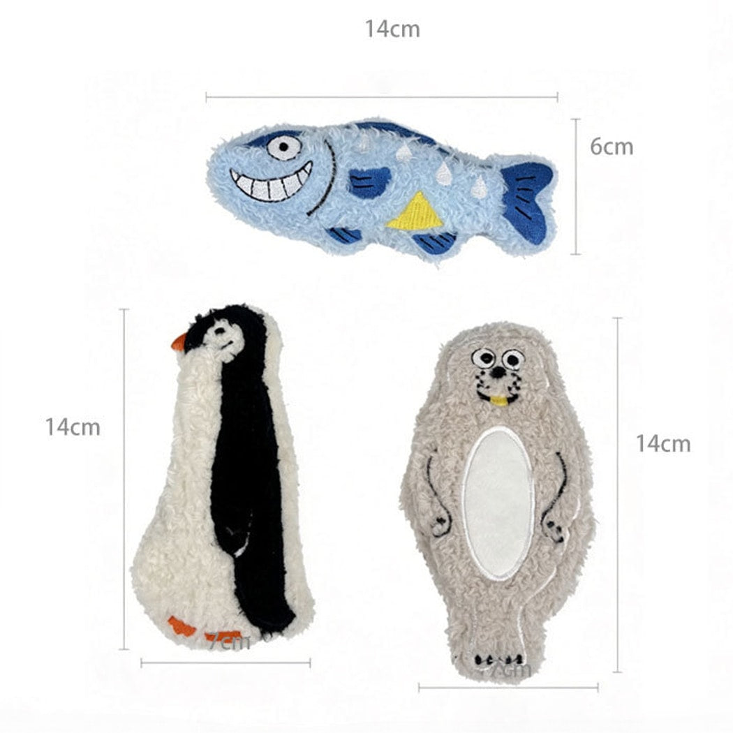 Moo - Ocean Animal Shape Plush Crinkle Cat Toy