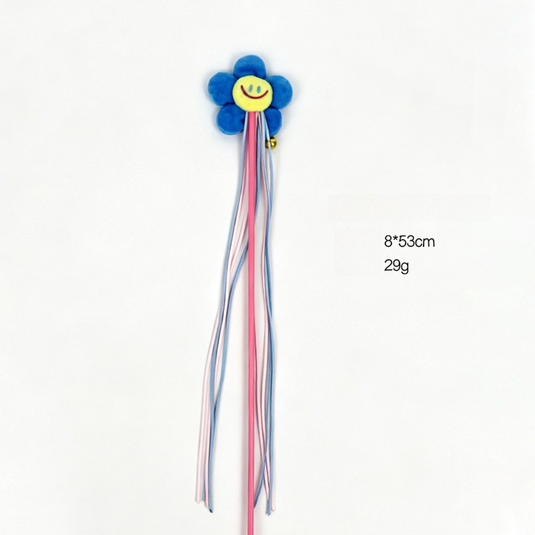 Moo - Smiley Flower Tassel Cat Teaser Wand Toy