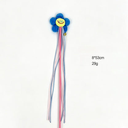 Moo - Smiley Flower Tassel Cat Teaser Wand Toy