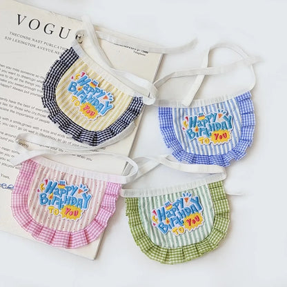 Mokka - Happy Birthday Gingham Pet Bib