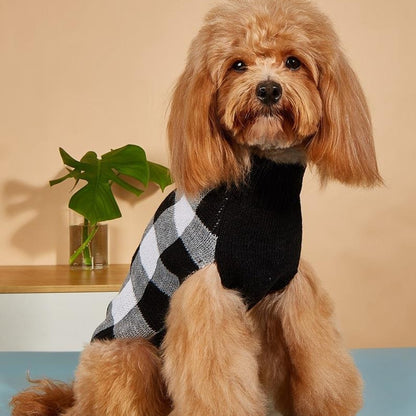 Ozzie - Classic Check Pullover Dog Sweater Outfit