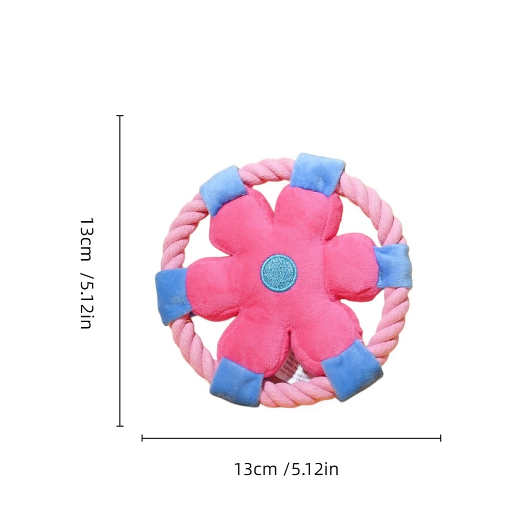 Petkin - Cartoon Flower Plush Frisbee Dog Toy