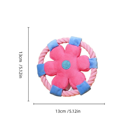 Petkin - Cartoon Flower Plush Frisbee Dog Toy