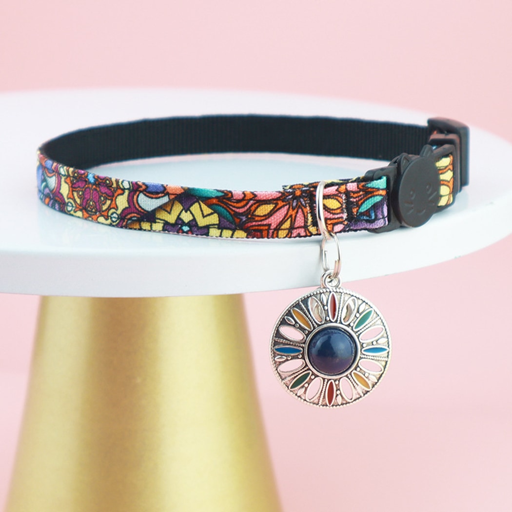 Mokka - Retro Bohemian Style Print Cat Collar