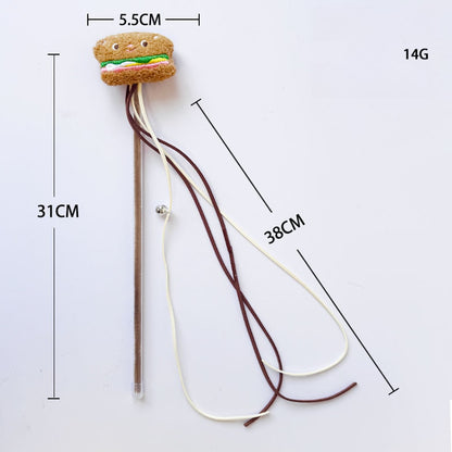Moo - Cookie and Hamburger Shapes Cat Wand Toy