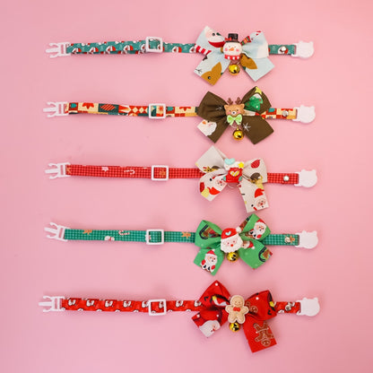 Christmoo - Holiday Cartoon Bow Bell Pet Collar