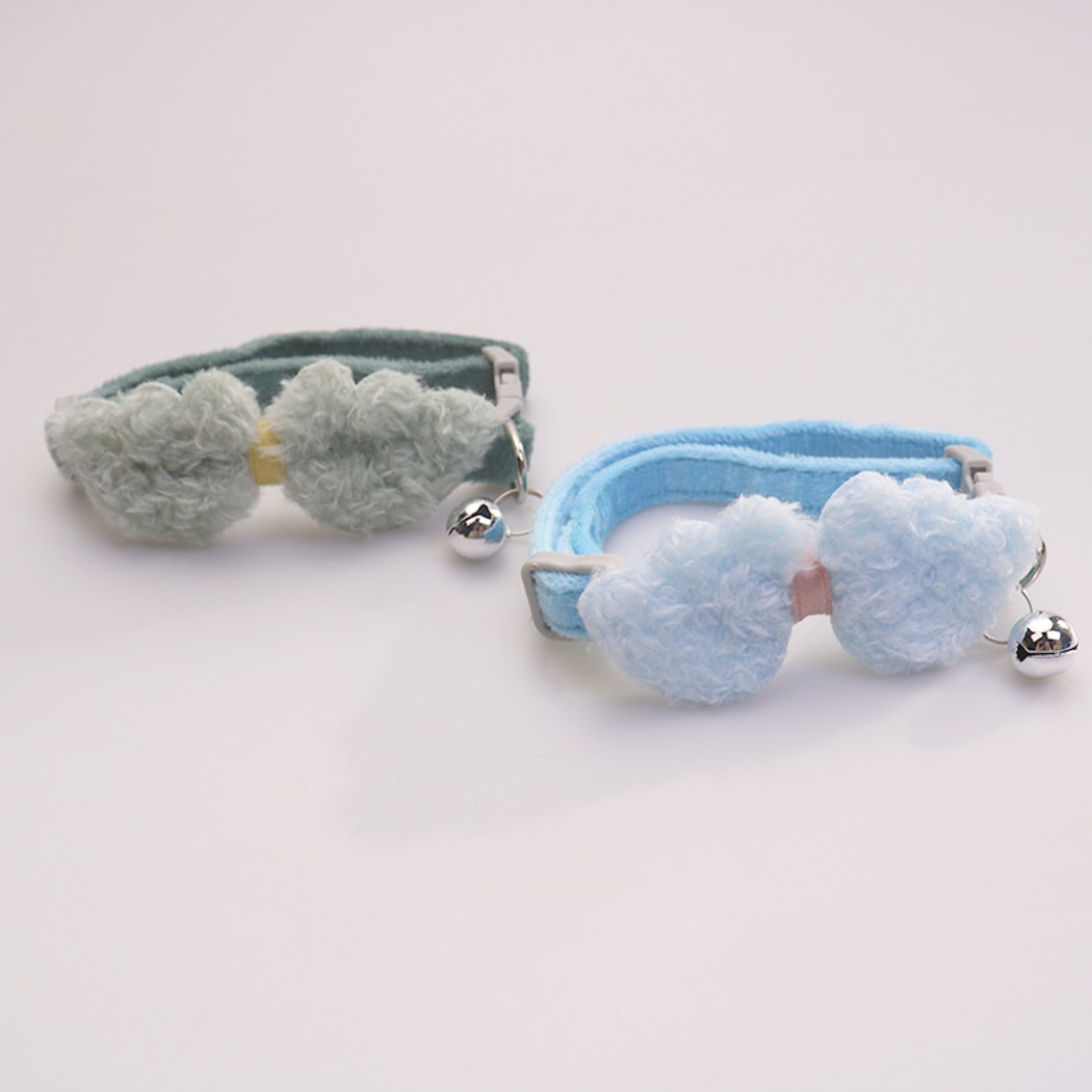 Mokka - Cute Plush Bow Detail Cat Collar with Bell