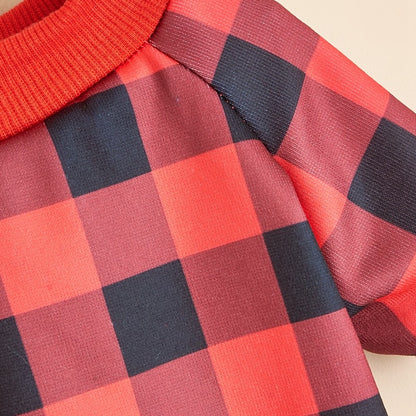 Ozzie - Classic Plaid Round Neck Dog Sweatshirt