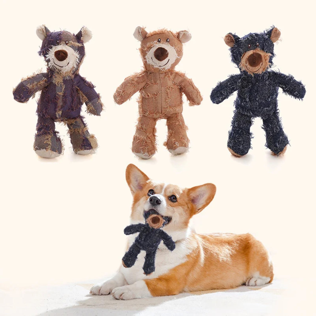 Petkin - Bear Character Plush dog toy