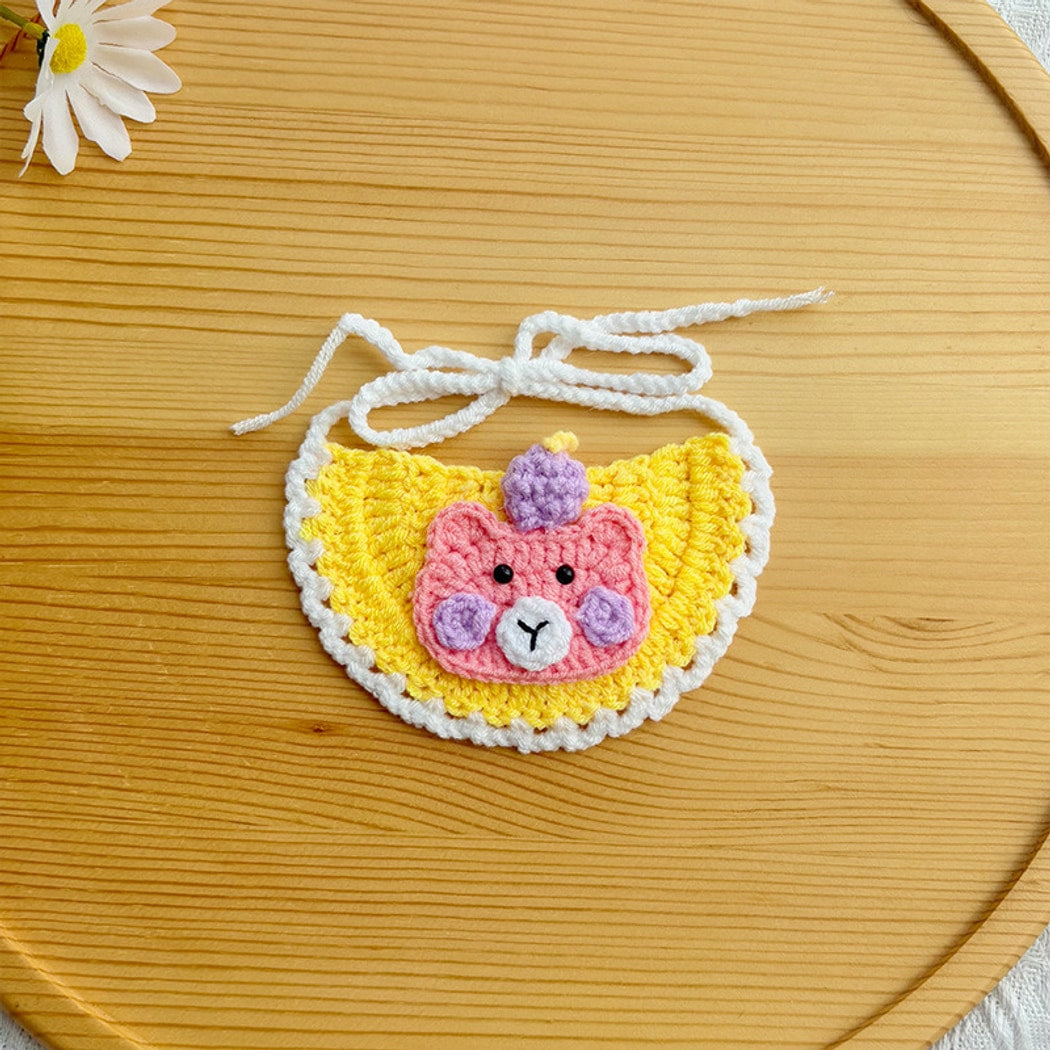 Mokka - Bear Pattern Embroidered Pet Bib