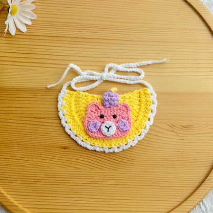 Mokka - Bear Pattern Embroidered Pet Bib