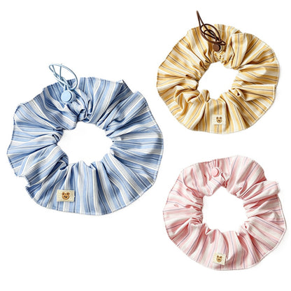 Mokka - Striped Ruffled Bib Bear Patch Pet Neckwear