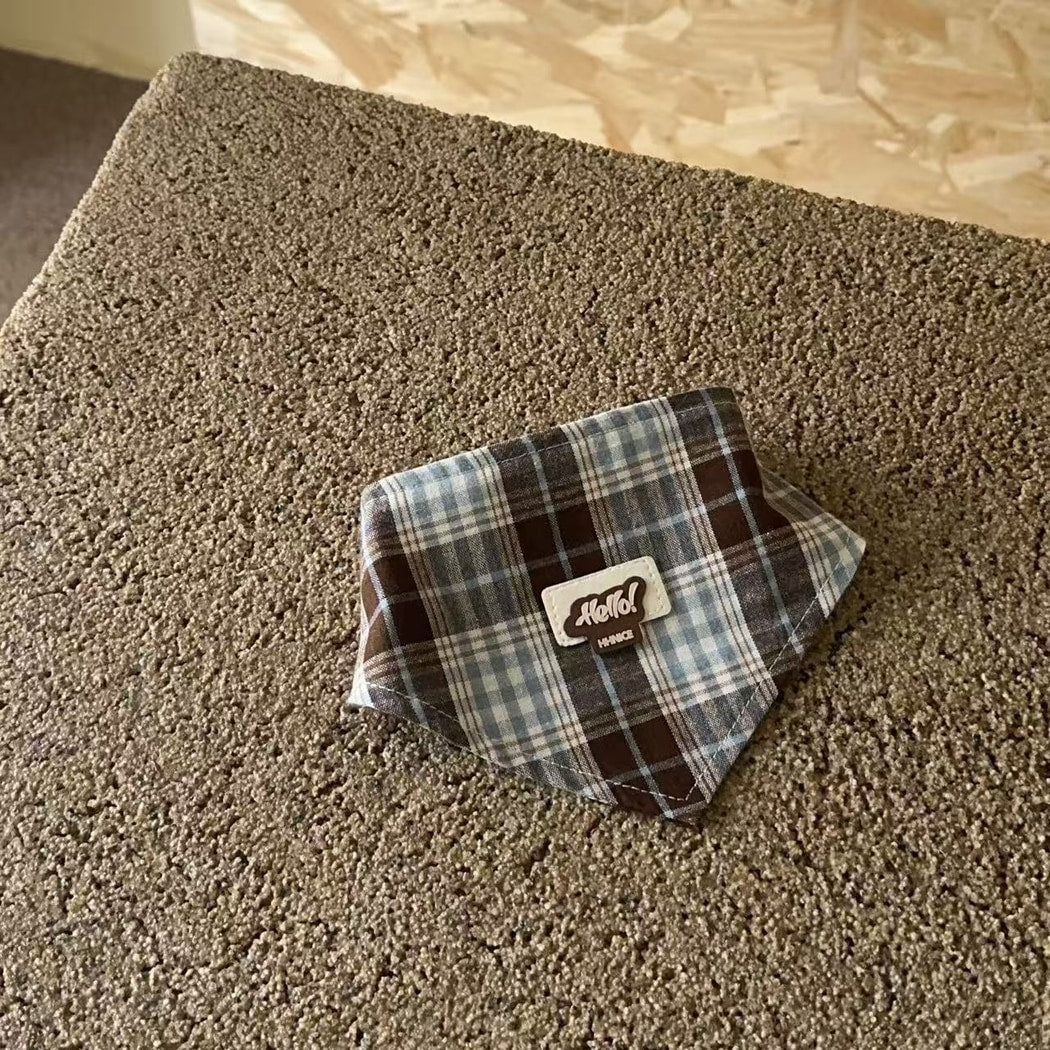 Ozzie - Plaid Dog and Cat Neckwear Bandana Collar