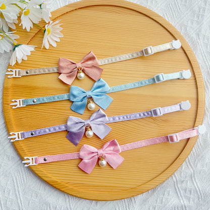 Mokka - Glossy Bow Tie Style Pet Collar