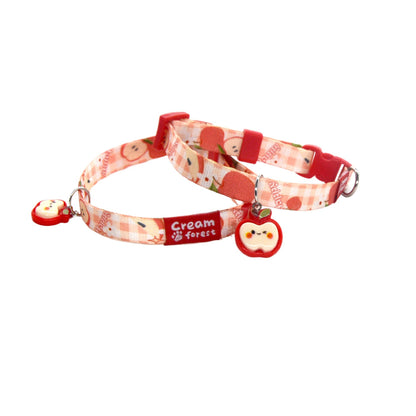Side view of Mokka cat collar showing the buckle and charm detail