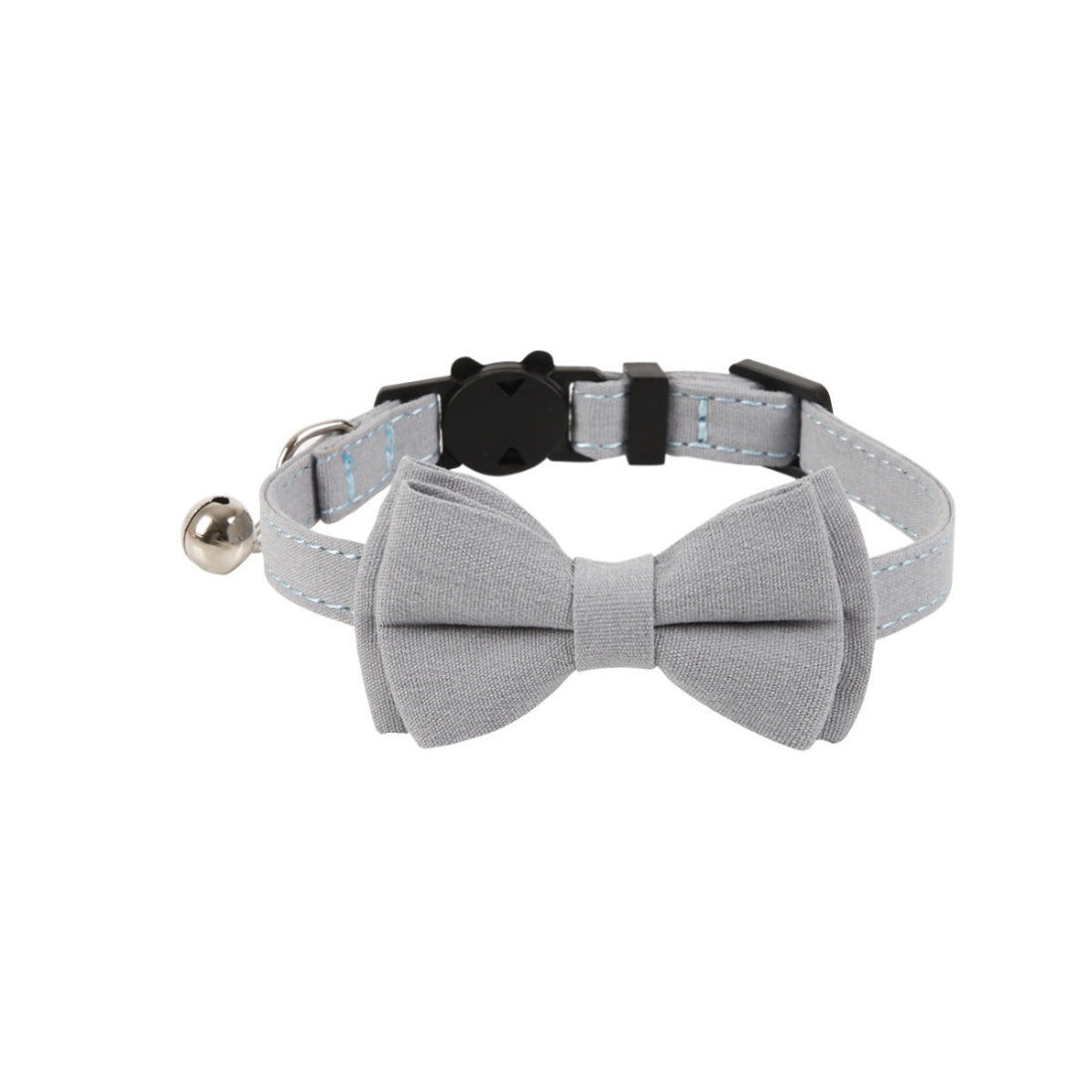 Mokka cat collar featuring a solid color bow and attached bell