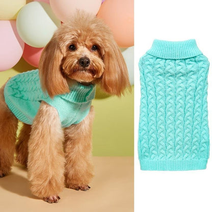 Ozzie - Knit Turn-Down Collar Dog Sweater