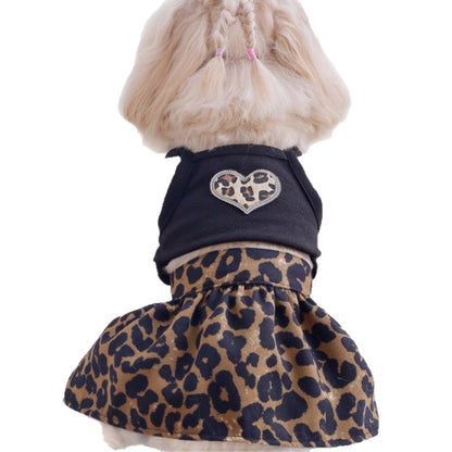 Ozzie - Heart Detail Leopard Print Pet Dress