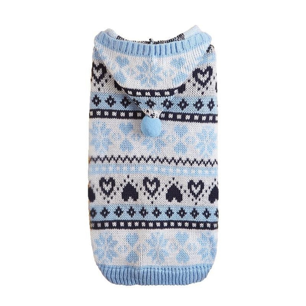 Ozzie - Heart Snowflake Knit Look Pet Sweater