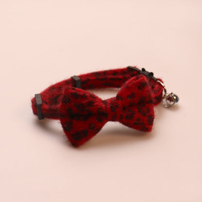 Mokka - Edgy Leopard Pattern Bow Cat Collar