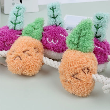Petkin - Vegetable Shape Squeaky Tug Rope Dog Toy