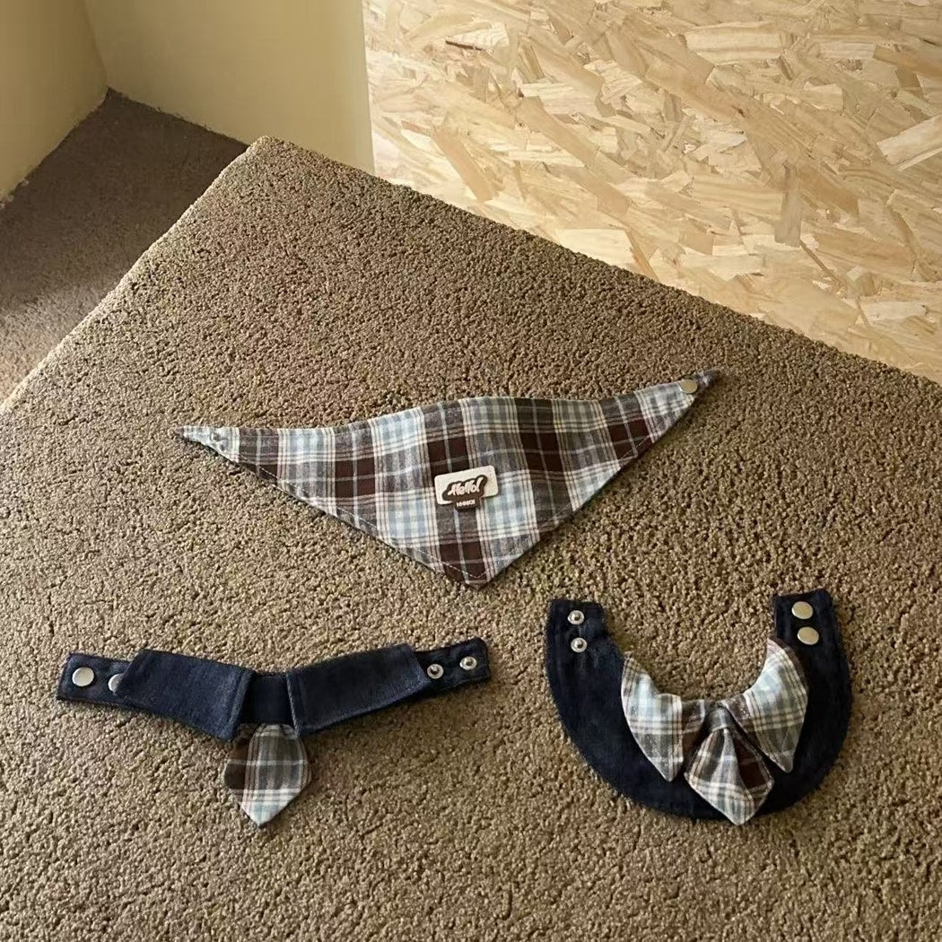 Ozzie - Plaid Dog and Cat Neckwear Bandana Collar
