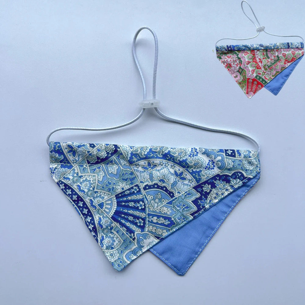 Mokka - Floral Print Pet Bandana Neckwear