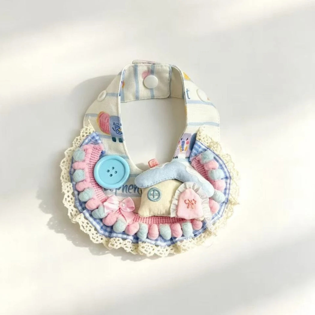 Mokka - Double-Layer Ruffle Bow Pet Collar
