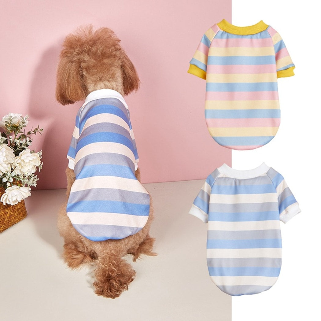 Ozzie - Rounded Hem Striped Pet T-Shirt